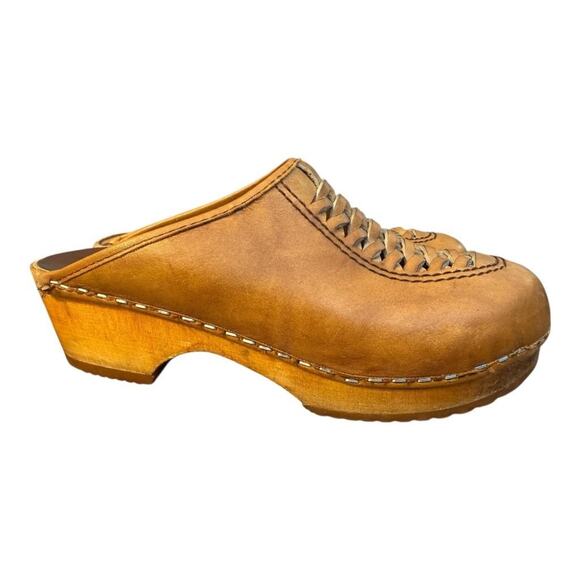Vintage MIA Swedish Wood Clog Women size 37 US 7 - Picture 1 of 7